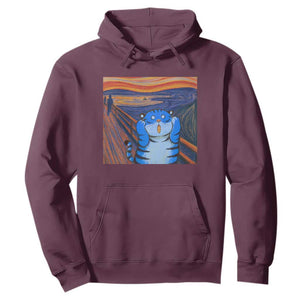 Blue Tiger Scream Hoodie Cute Animal Anime Demon Aesthetic Painting TS10 Maroon Print Your Wear