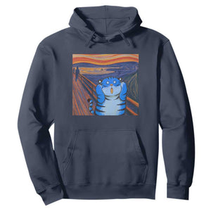 Blue Tiger Scream Hoodie Cute Animal Anime Demon Aesthetic Painting TS10 Navy Print Your Wear
