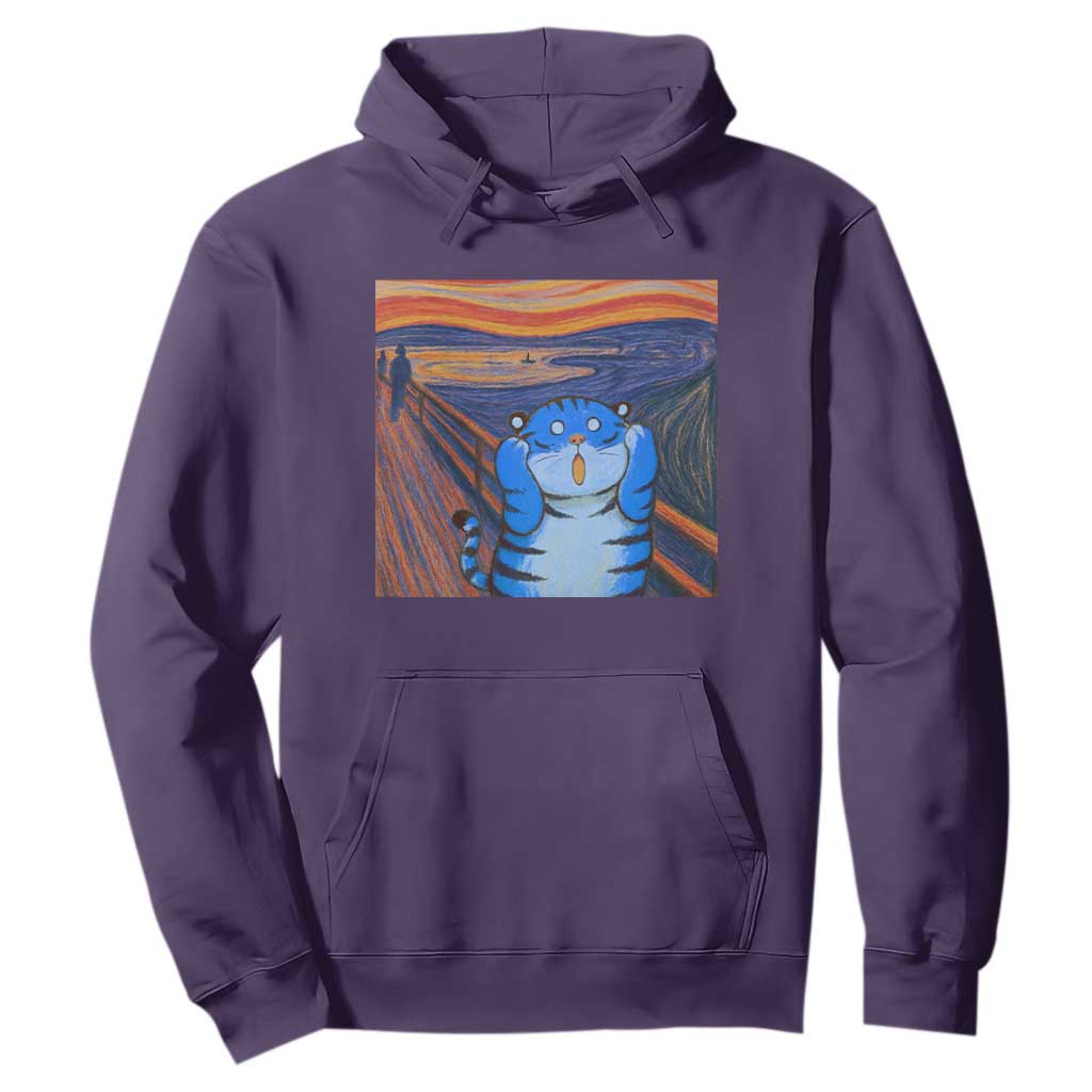 Blue Tiger Scream Hoodie Cute Animal Anime Demon Aesthetic Painting TS10 Purple Print Your Wear