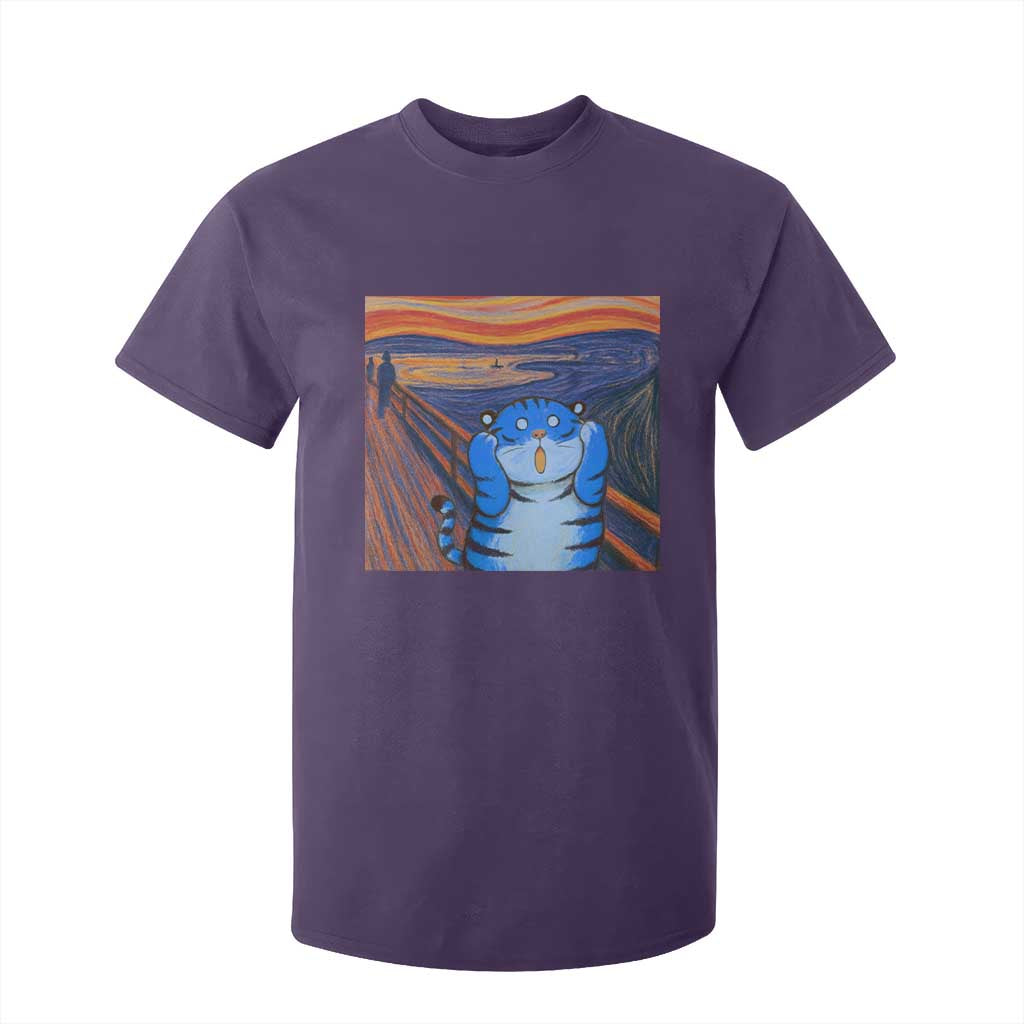 Blue Tiger Scream T Shirt For Kid Cute Animal Anime Demon Aesthetic Painting TS10 Purple Print Your Wear