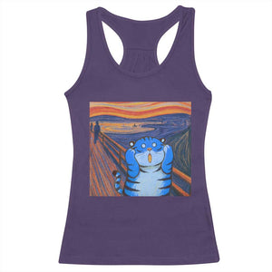 Blue Tiger Scream Racerback Tank Top Cute Animal Anime Demon Aesthetic Painting TS10 Purple Print Your Wear