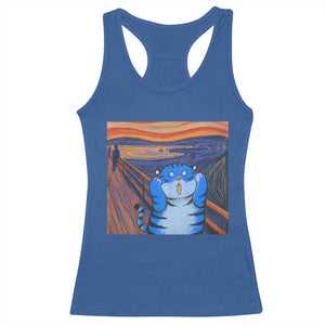 Blue Tiger Scream Racerback Tank Top Cute Animal Anime Demon Aesthetic Painting TS10 Royal Blue Print Your Wear
