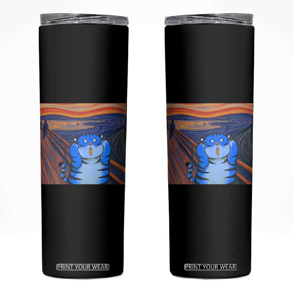 Blue Tiger Scream Skinny Tumbler Cute Animal Anime Demon Aesthetic Painting TS10 Black Print Your Wear