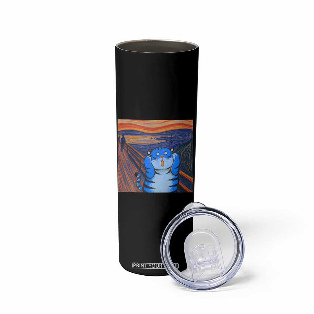Blue Tiger Scream Skinny Tumbler Cute Animal Anime Demon Aesthetic Painting TS10 Print Your Wear