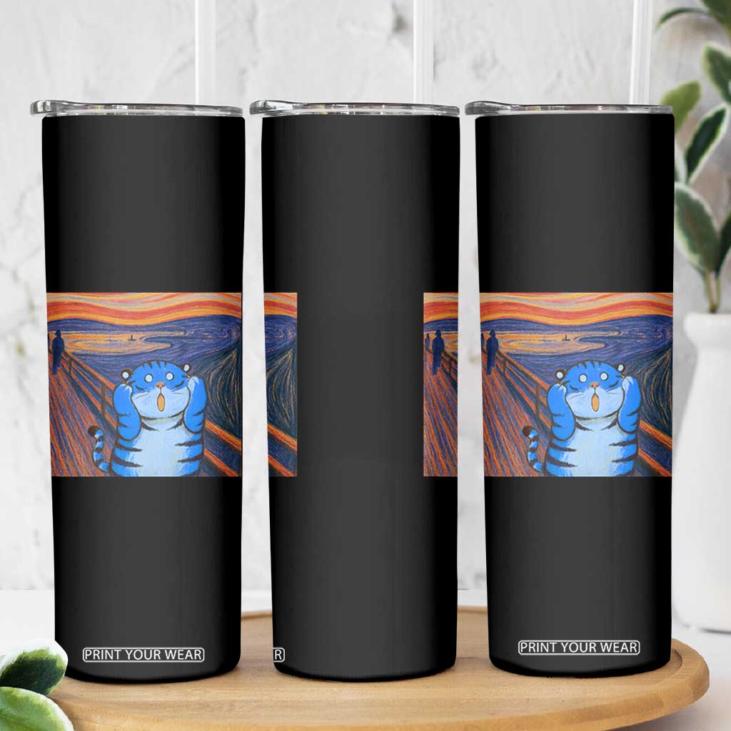 Blue Tiger Scream Skinny Tumbler Cute Animal Anime Demon Aesthetic Painting TS10 Print Your Wear