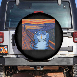 Blue Tiger Scream Spare Tire Cover Cute Animal Anime Demon Aesthetic Painting TS10 No hole Black Print Your Wear