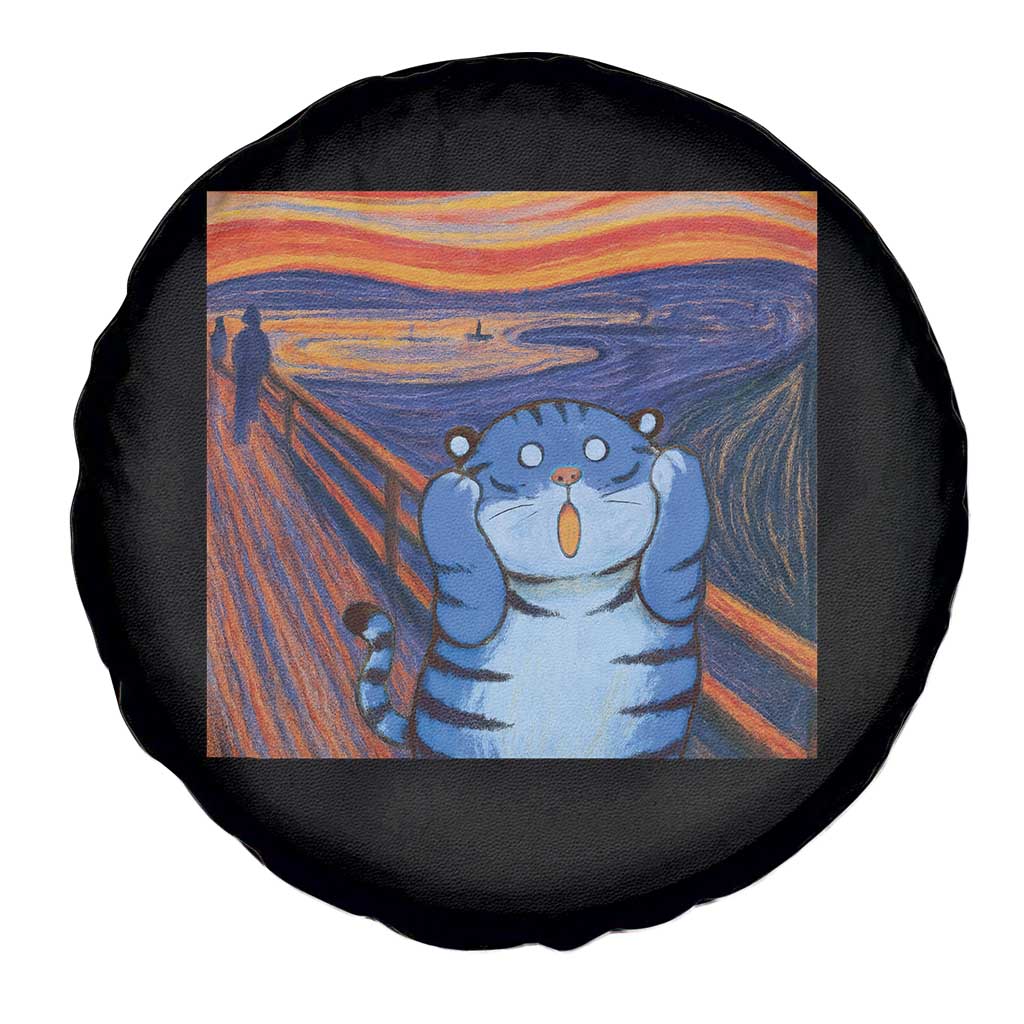 Blue Tiger Scream Spare Tire Cover Cute Animal Anime Demon Aesthetic Painting TS10 Print Your Wear