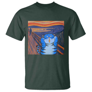 Blue Tiger Scream T Shirt Cute Animal Anime Demon Aesthetic Painting TS10 Dark Forest Green Print Your Wear