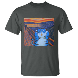 Blue Tiger Scream T Shirt Cute Animal Anime Demon Aesthetic Painting TS10 Dark Heather Print Your Wear