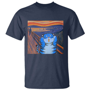 Blue Tiger Scream T Shirt Cute Animal Anime Demon Aesthetic Painting TS10 Navy Print Your Wear