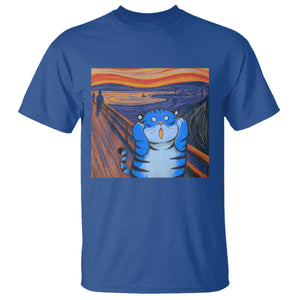 Blue Tiger Scream T Shirt Cute Animal Anime Demon Aesthetic Painting TS10 Royal Blue Print Your Wear