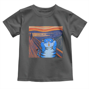 Blue Tiger Scream Toddler T Shirt Cute Animal Anime Demon Aesthetic Painting TS10 Dark Heather Print Your Wear