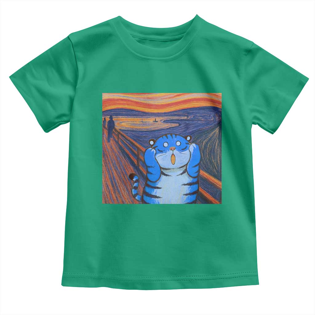 Blue Tiger Scream Toddler T Shirt Cute Animal Anime Demon Aesthetic Painting TS10 Irish Green Print Your Wear