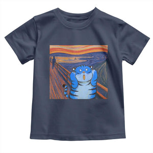 Blue Tiger Scream Toddler T Shirt Cute Animal Anime Demon Aesthetic Painting TS10 Navy Print Your Wear