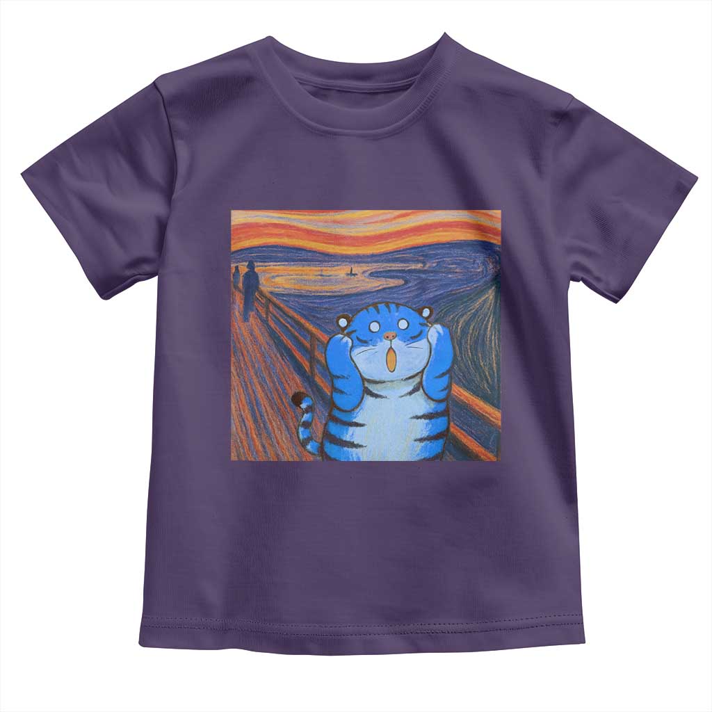 Blue Tiger Scream Toddler T Shirt Cute Animal Anime Demon Aesthetic Painting TS10 Purple Print Your Wear