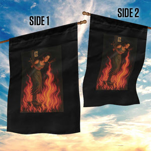 Funny Halloween Witch Garden Flag Witch Lighting Cigarette With Flames Occult Unholy TS10 Print Your Wear