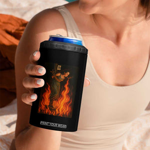 Funny Halloween Witch 4 in 1 Can Cooler Tumbler Witch Lighting Cigarette With Flames Occult Unholy TS10 Print Your Wear
