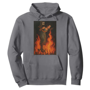 Funny Halloween Witch Hoodie Witch Lighting Cigarette With Flames Occult Unholy TS10 Charcoal Print Your Wear