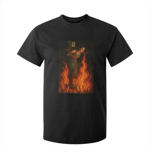 Funny Halloween Witch T Shirt For Kid Witch Lighting Cigarette With Flames Occult Unholy TS10 Black Print Your Wear