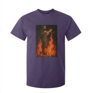 Funny Halloween Witch T Shirt For Kid Witch Lighting Cigarette With Flames Occult Unholy TS10 Purple Print Your Wear