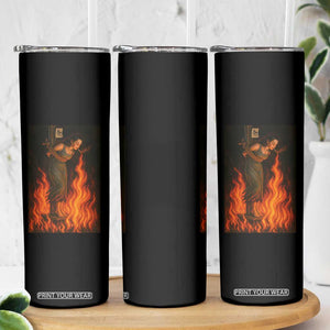 Funny Halloween Witch Skinny Tumbler Witch Lighting Cigarette With Flames Occult Unholy TS10 Print Your Wear
