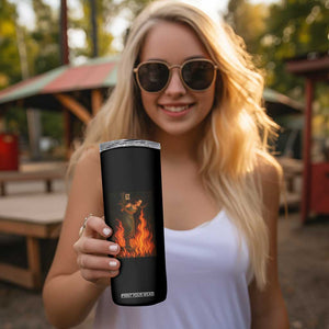 Funny Halloween Witch Skinny Tumbler Witch Lighting Cigarette With Flames Occult Unholy TS10 Print Your Wear