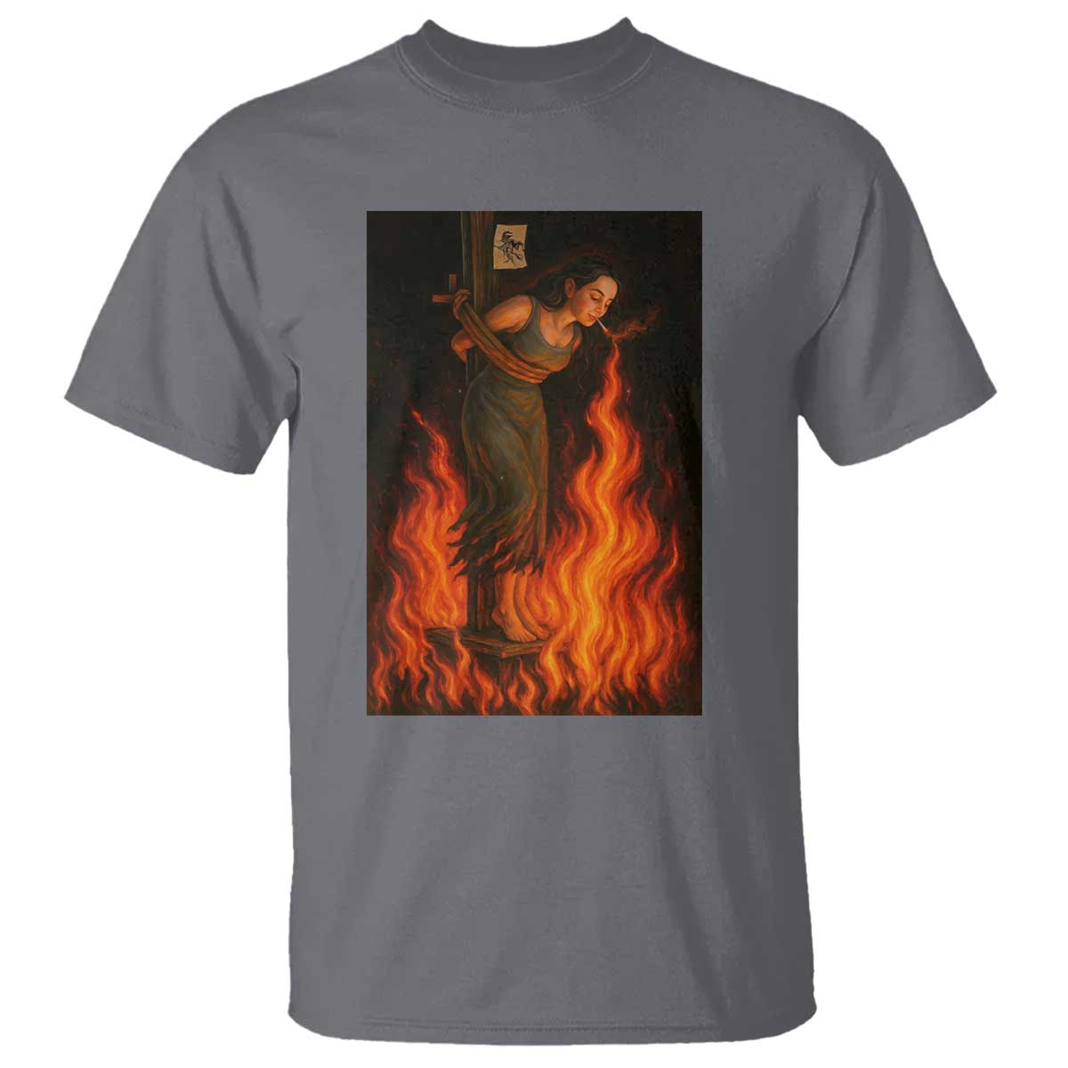 Funny Halloween Witch T Shirt Witch Lighting Cigarette With Flames Occult Unholy TS10 Charcoal Print Your Wear