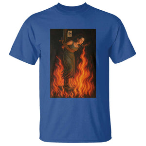 Funny Halloween Witch T Shirt Witch Lighting Cigarette With Flames Occult Unholy TS10 Royal Blue Print Your Wear