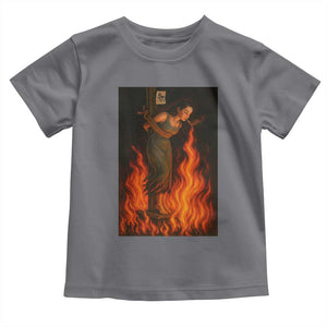 Funny Halloween Witch Toddler T Shirt Witch Lighting Cigarette With Flames Occult Unholy TS10 Charcoal Print Your Wear
