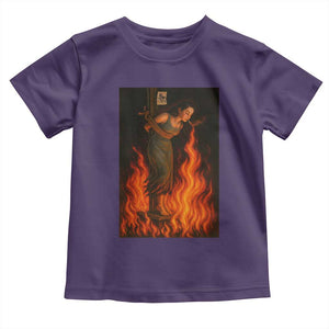 Funny Halloween Witch Toddler T Shirt Witch Lighting Cigarette With Flames Occult Unholy TS10 Purple Print Your Wear