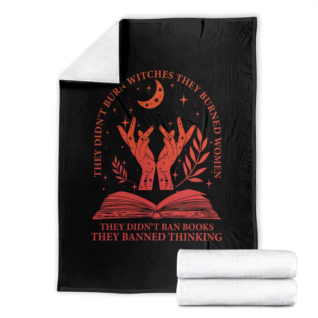 Feminist Witch Throw Blanket They Didnt Burn Witches Women Halloween Feminism TS10 Black Print Your Wear