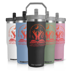 Feminist Witch Flip Straw Tumbler They Didnt Burn Witches Women Halloween Feminism TS10 Print Your Wear