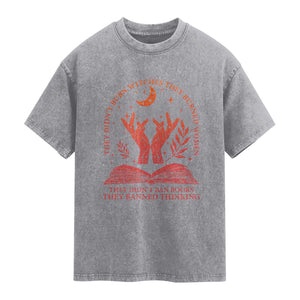 Feminist Witch Washed Cotton T-Shirt They Didnt Burn Witches Women Halloween Feminism