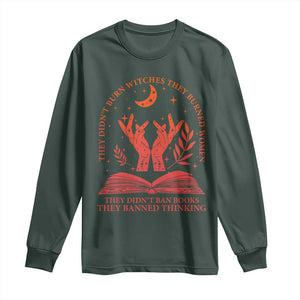 Feminist Witch Long Sleeve Shirt They Didnt Burn Witches Women Halloween Feminism TS10 Dark Forest Green Print Your Wear