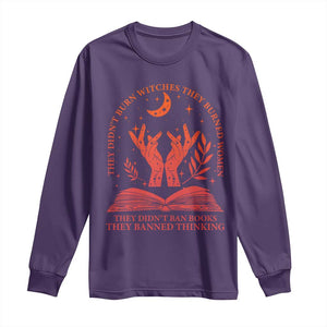 Feminist Witch Long Sleeve Shirt They Didnt Burn Witches Women Halloween Feminism TS10 Purple Print Your Wear