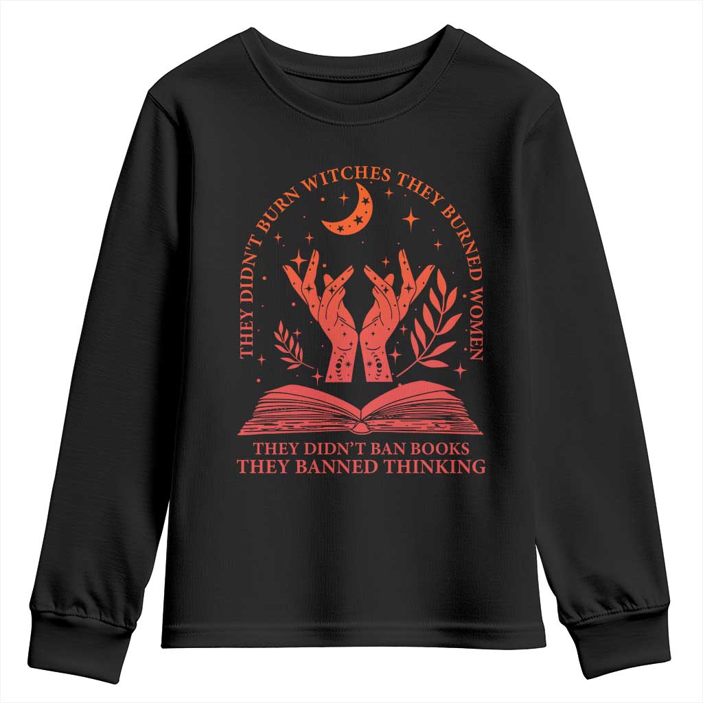 Feminist Witch Youth Sweatshirt They Didnt Burn Witches Women Halloween Feminism TS10 Black Print Your Wear