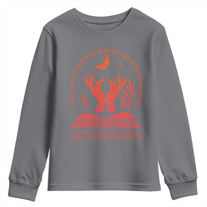 Feminist Witch Youth Sweatshirt They Didnt Burn Witches Women Halloween Feminism TS10 Charcoal Print Your Wear