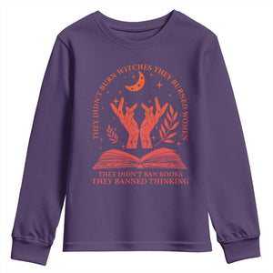 Feminist Witch Youth Sweatshirt They Didnt Burn Witches Women Halloween Feminism TS10 Purple Print Your Wear