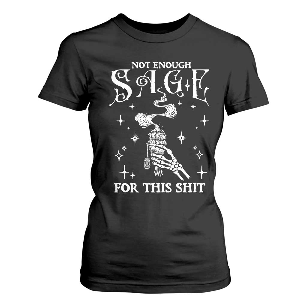 Vintage Witch T Shirt For Women Spooky Skeleton Witchcore Not Enough Sage For This Shit TS10 Black Print Your Wear