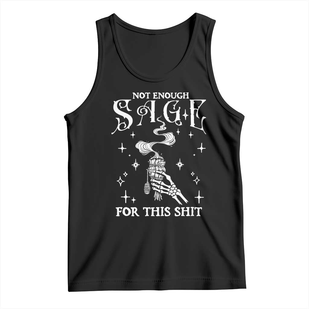 Vintage Witch Tank Top Spooky Skeleton Witchcore Not Enough Sage For This Shit TS10 Black Print Your Wear