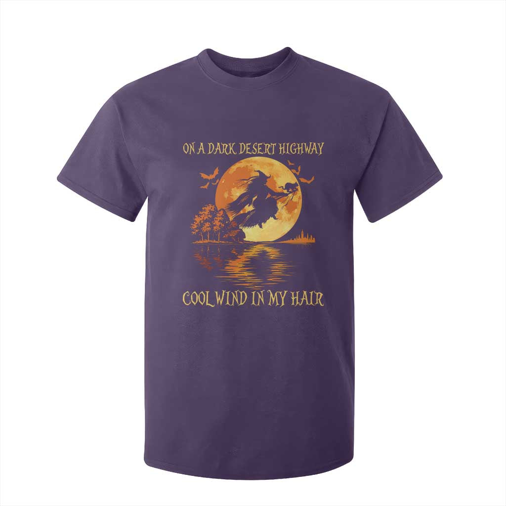 Funny Witch T Shirt For Kid On A Dark Desert Highway Cool Wind In My Hair TS10 Purple Print Your Wear