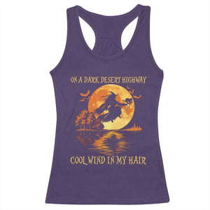 Funny Witch Racerback Tank Top On A Dark Desert Highway Cool Wind In My Hair TS10 Purple Print Your Wear