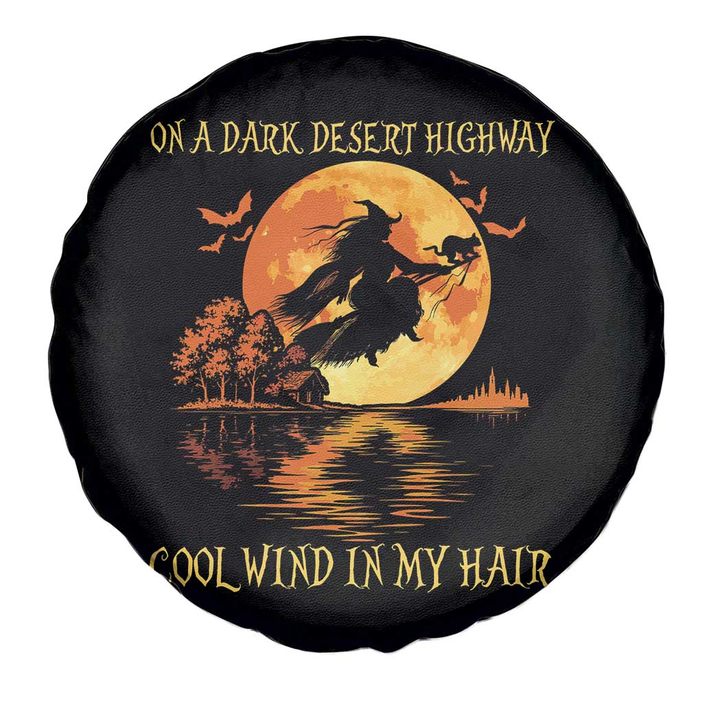 Funny Witch Spare Tire Cover On A Dark Desert Highway Cool Wind In My Hair TS10 Print Your Wear