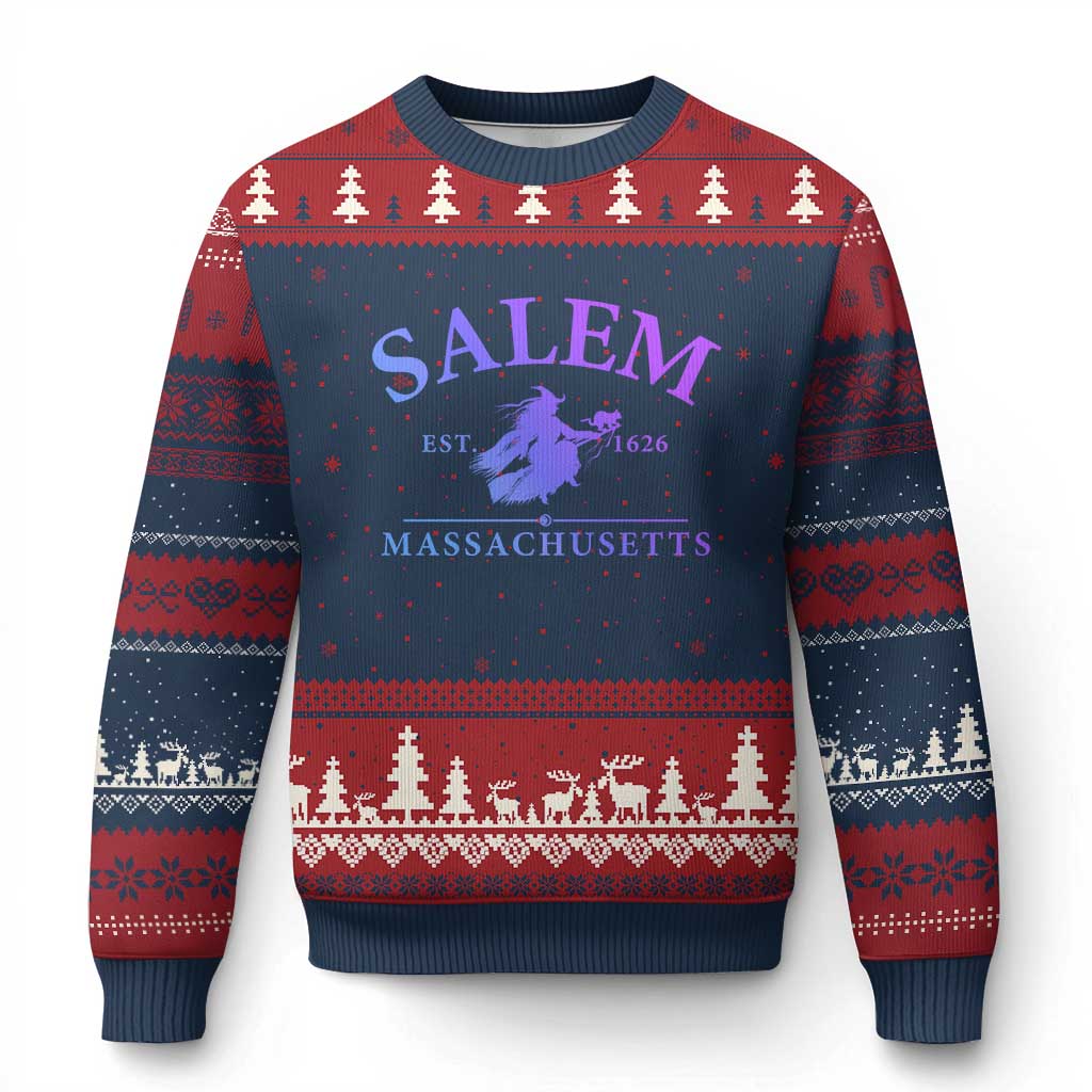1692 They Missed One Ugly Christmas Sweater Halloween Salem Witch Trials TS10 Navy Red Print Your Wear