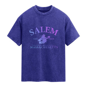 1692 They Missed One Washed Cotton T-Shirt Halloween Salem Witch Trials