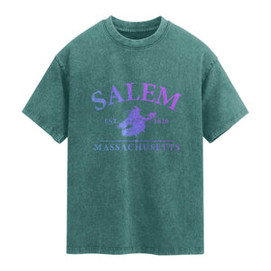 1692 They Missed One Washed Cotton T-Shirt Halloween Salem Witch Trials