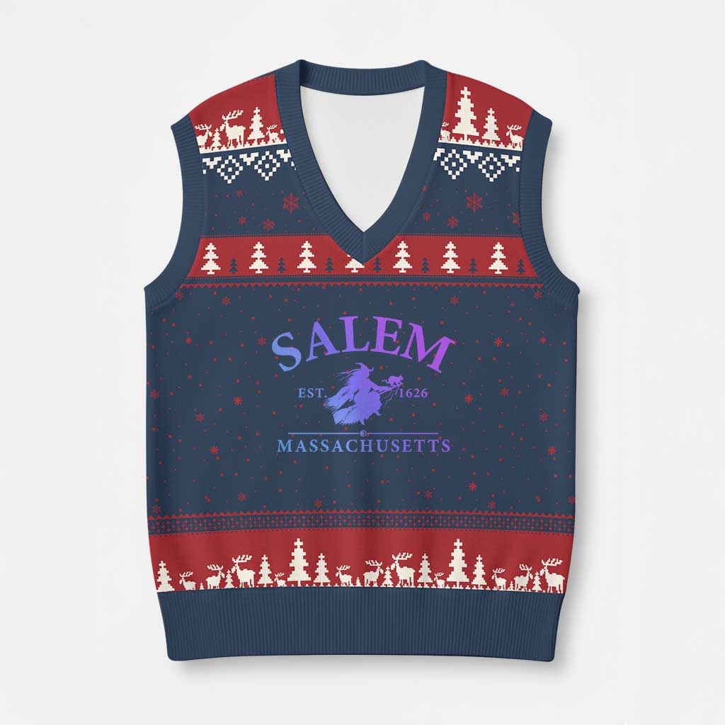 1692 They Missed One V-Neck Knit Sweater Vest Halloween Salem Witch Trials TS10 Navy Red Print Your Wear
