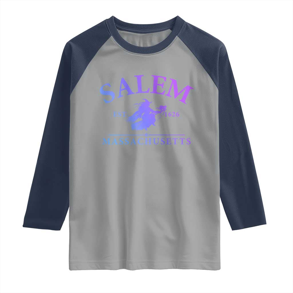 1692 They Missed One Raglan Shirt Halloween Salem Witch Trials TS10 Sport Gray Navy Print Your Wear