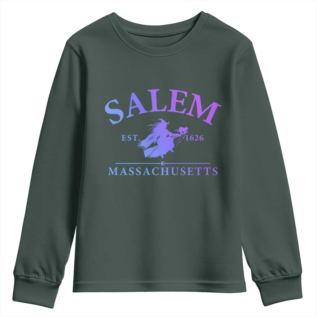 1692 They Missed One Youth Sweatshirt Halloween Salem Witch Trials TS10 Dark Forest Green Print Your Wear