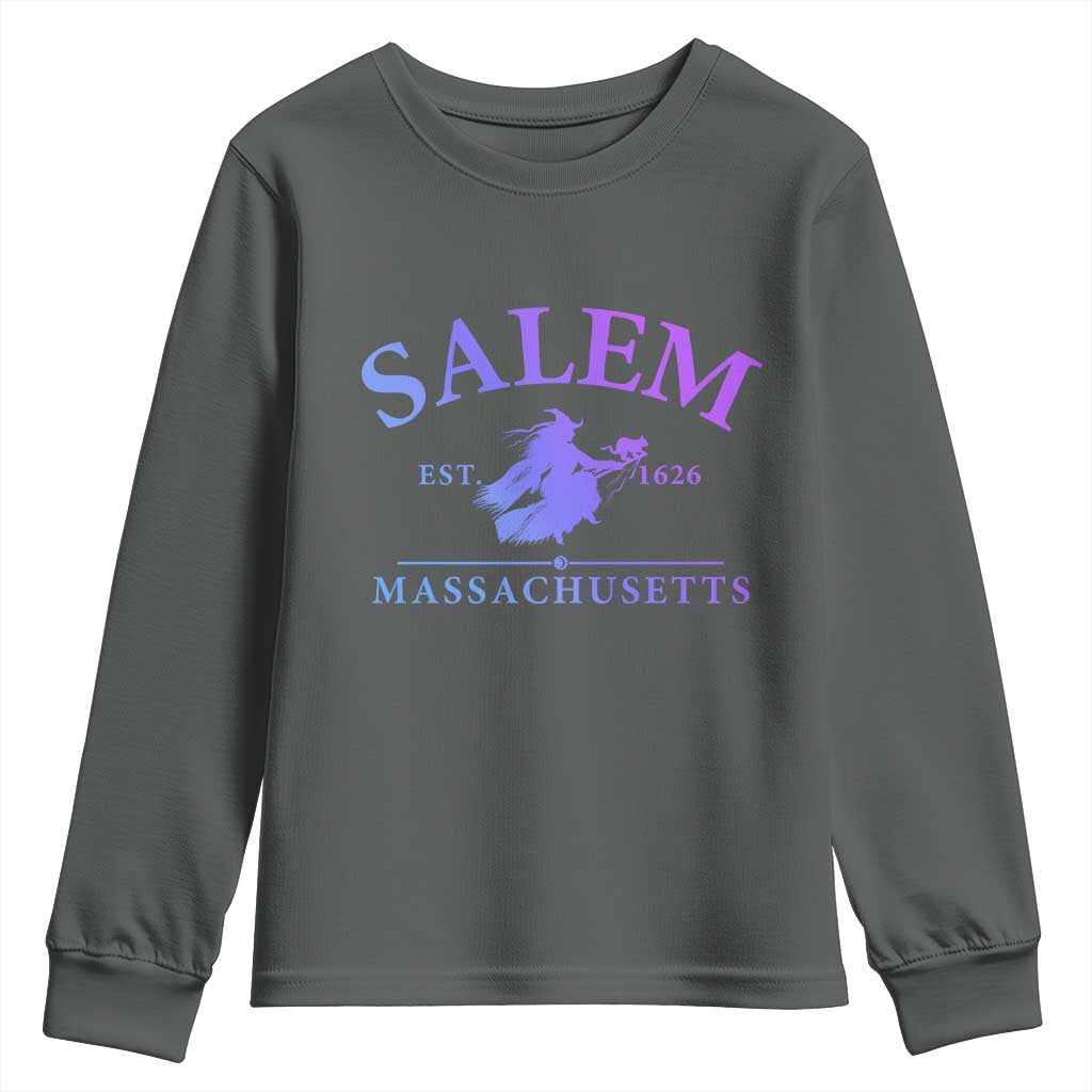 1692 They Missed One Youth Sweatshirt Halloween Salem Witch Trials TS10 Dark Heather Print Your Wear
